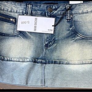 Almost Famous Blue Denim Mini Skirt